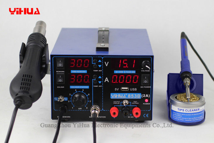 YIHUA 853D 2A 4 LED with 5V USB new type 3in1 Hot-Air Soldering Station